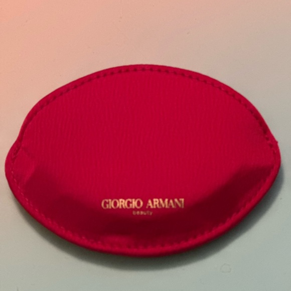 NWOB Giorgio Armani Beauty Red+Gold Makeup Pocket Compact Mirror & Pouch - Picture 4 of 5